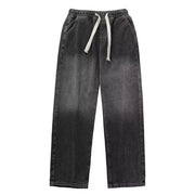 Men Jeans Gradient Jeans Men Retro Washed Loose Wide-Leg Straight Trousers