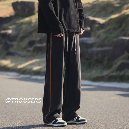 Men Jeans Washed Jeans Men's Summer Retro Oversize Straight-Leg Trousers