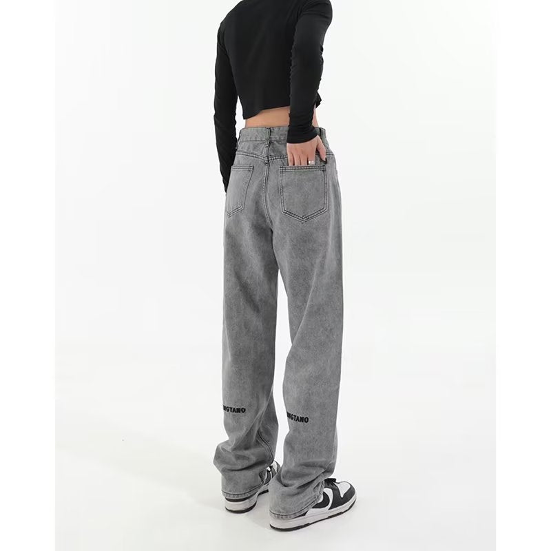 Men Jeans Vintage Jeans Spring Baggy Straight Trousers