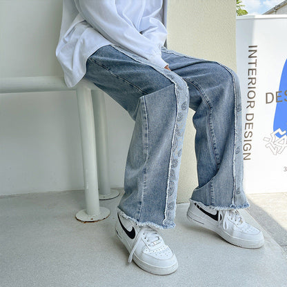 Men Jeans Loose Straight Spring and Autumn Wide Leg Trousers