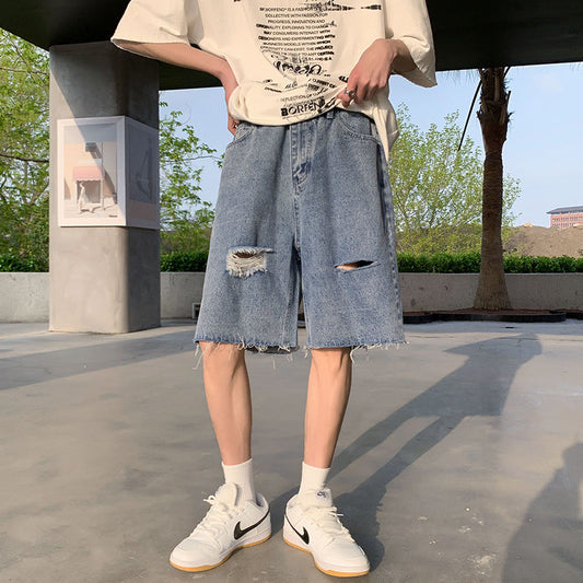 Men Jeans Ripped Denim Shorts Men Summer Casual Shorts