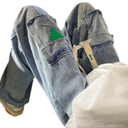 Men Jeans Cargo Jeans Loose Straight Wide Leg Casual Trousers