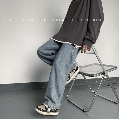 Men Jeans Autumn Hip Hop Loose Straight Retro