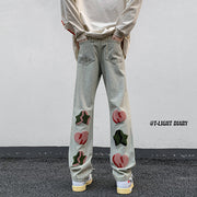 Men Jeans Spring and Autumn Slim-Fit Pants Straight Casual Trousers