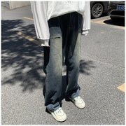 Men Jeans Retro Loose Straight-Leg Wide-Leg Pants