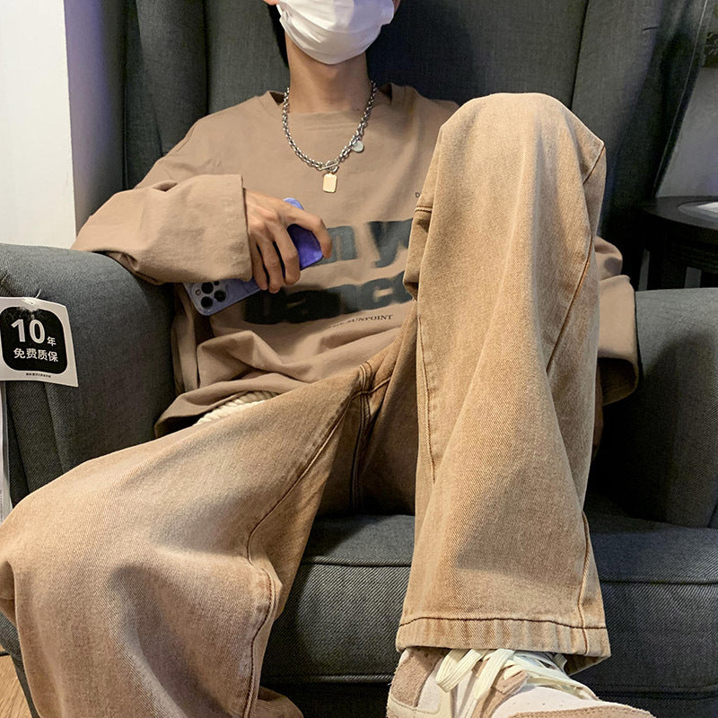 Men Jeans Oversize Straight-Leg Pants