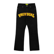 Men Jeans Flocking Embroidered Jeans Loose Trousers
