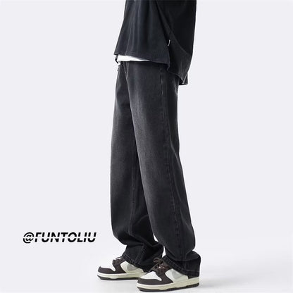 Men Jeans Spring Retro Straight-Leg Pants