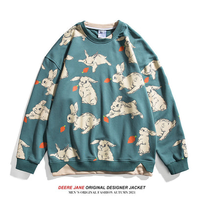 Men Pullover Hoodie Sweater Men's Spring Loose Trendy All-Match Couple