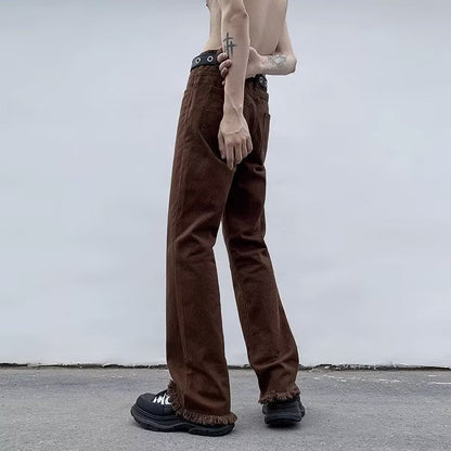 Men Jeans Autumn Skinny Jeans Straight Loose-Fitting Wide-Leg Trousers