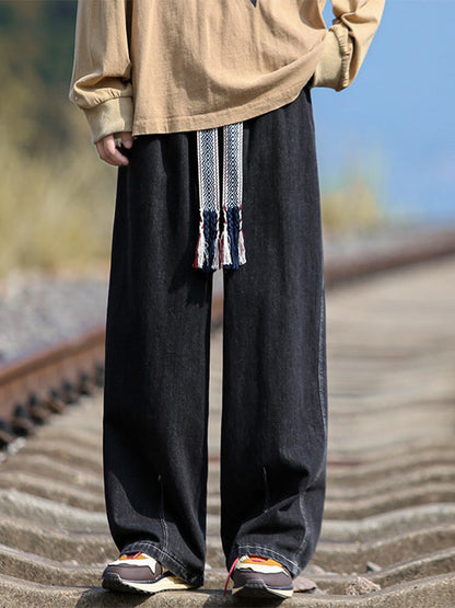 Men Jeans Vintage Jeans Men's Loose plus Size Oversize Pants Straight Wide Leg Pants