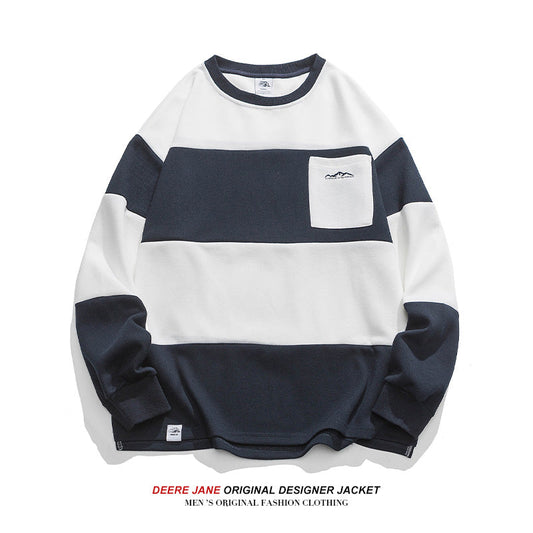 Men Pullover Hoodie Spring Sweater Men's American Style Loose All-Match Long Sleeve