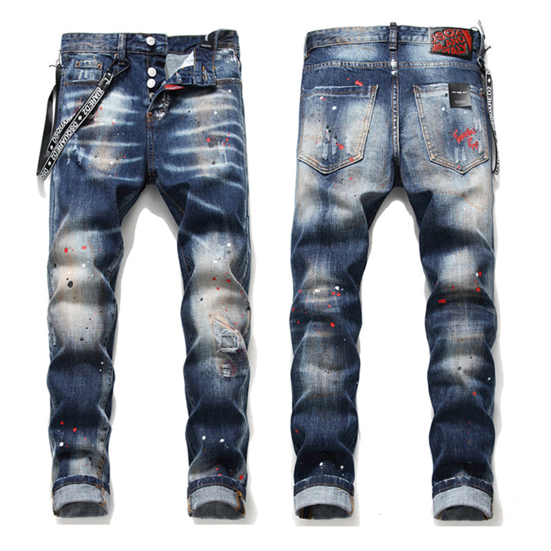 DSQ2 Jeans Distressed Slim-fit Stretch Jeans