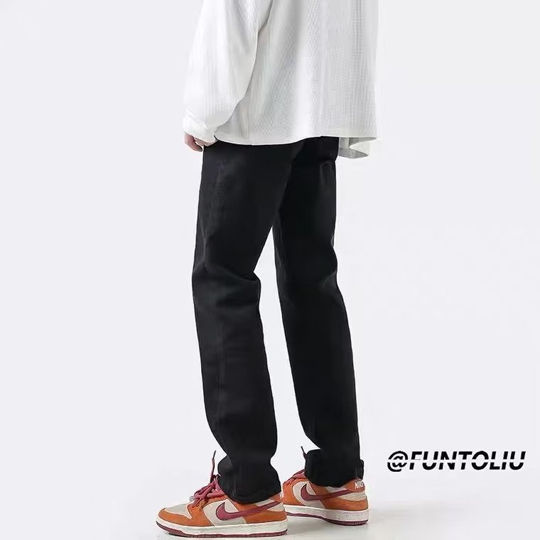 Men Jeans Summer Loose Straight Slim Casual Trousers