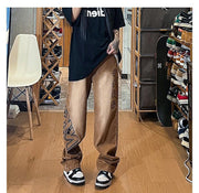 Men Jeans Vintage Jeans Spring and Autumn Distressed Baggy Straight Trousers