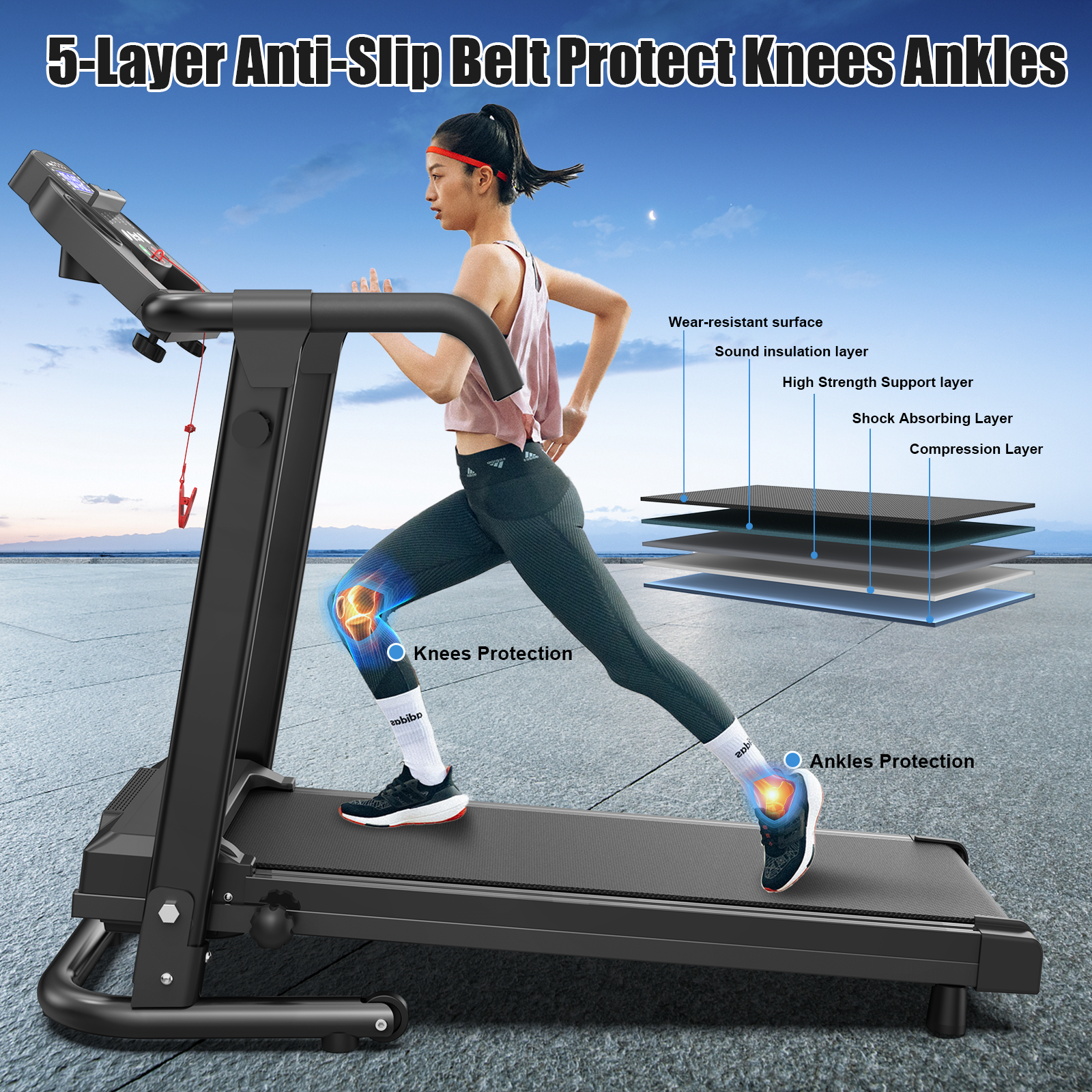 APP Control Fitness Walking Pad Foldable Home Treadmill