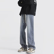 Men Jeans Summer Oversize Straight Loose Wide-Leg Pants
