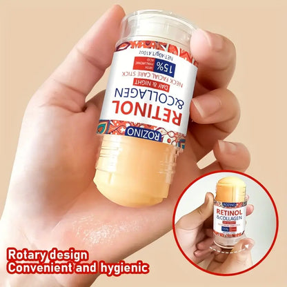 Retinol & Collagen Neck Facial Care Stick, Anti Aging Neckand Décolleté Firming Cream -Tighten and Hydrate Skin Day& Night Neck Tightening Cream Firm Repair SaggingRejuvenates Skin