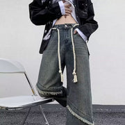Men Jeans Washed Wide-Leg Pants Oldschool Worn Jeans
