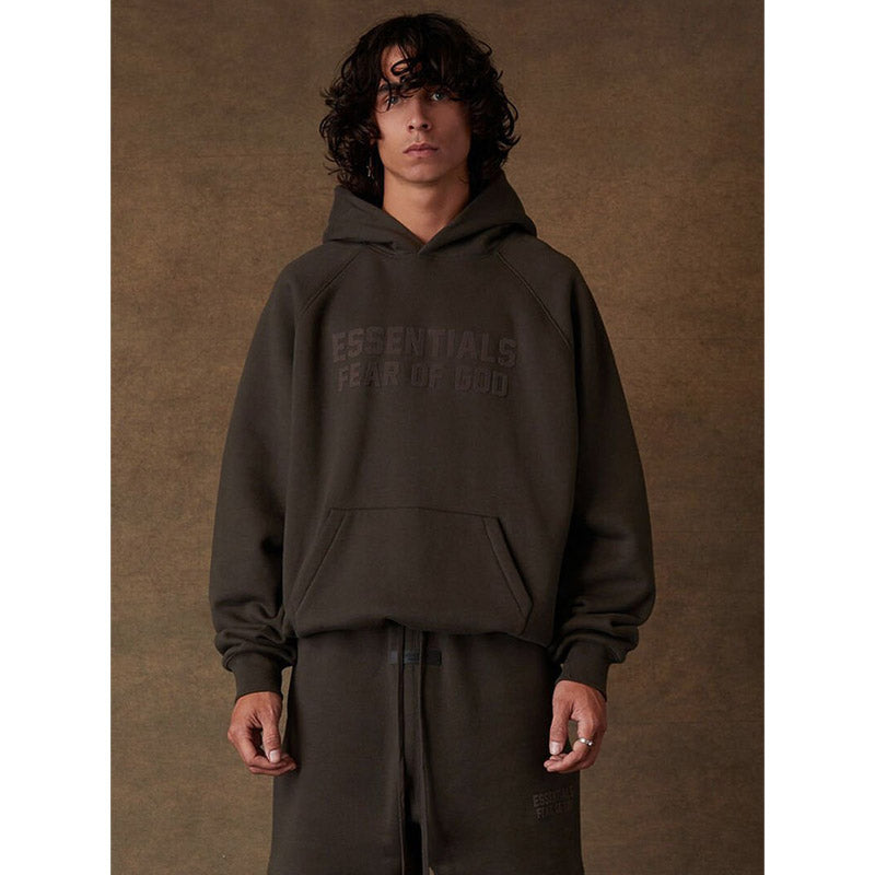 Fog Essentials Hoodie Unisex Flocking Logo Loose Hooded Sweater