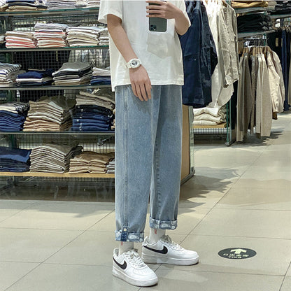 Men Jeans Straight-Leg Pants Autumn Denim Loose