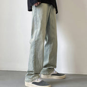 Men Jeans Washed Worn Jeans Male Hiphop Baggy Straight Trousers
