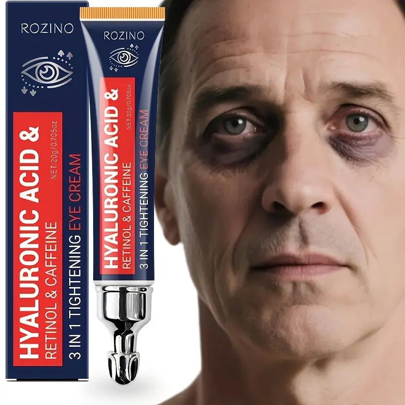 ROZINO 6% Caffeine Eye Cream with 1% Retinol & Hyaluronic Acid for Dark Circles & Wrinkles, 0.71 fl oz