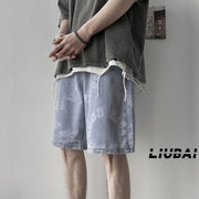 Men Jeans Summer Denim Shorts Loose Straight Casual Shorts