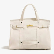 Women's Color-Blocked Canvas Tote Bag - Lightweight Spacious Commuter Handbag