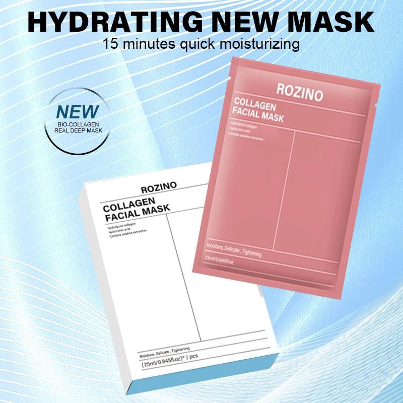 ROZINO Collagen Facial Mask - Moisturizing & Pore Tightening Sheet Mask