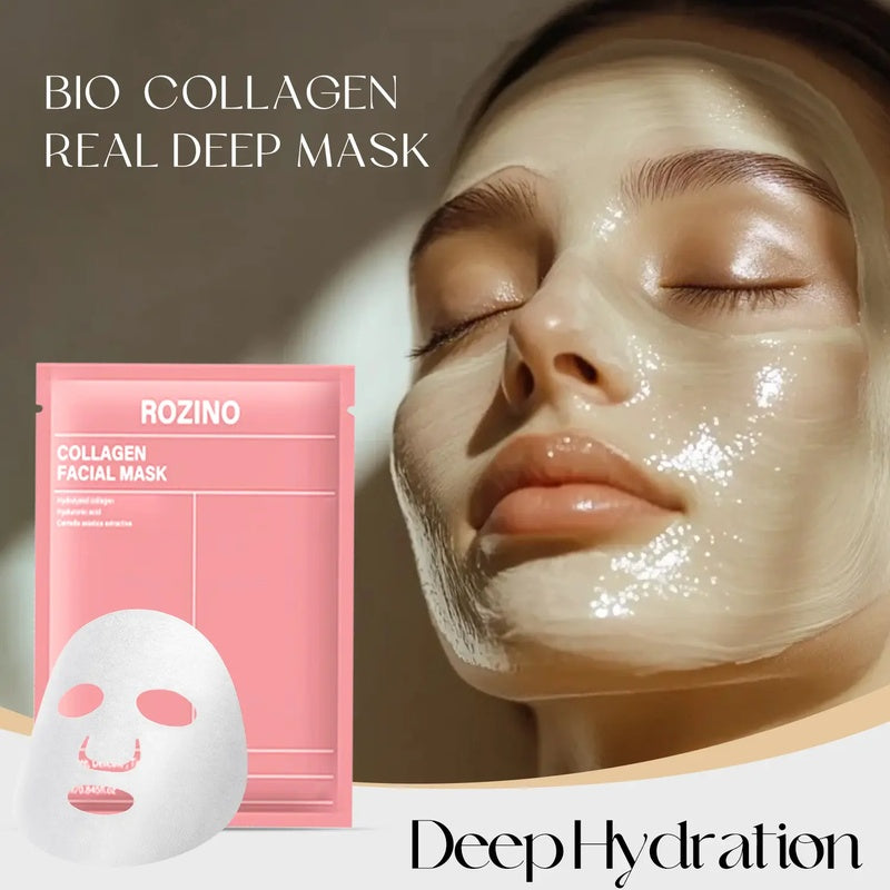 ROZINO Collagen Facial Mask - Moisturizing & Pore Tightening Sheet Mask