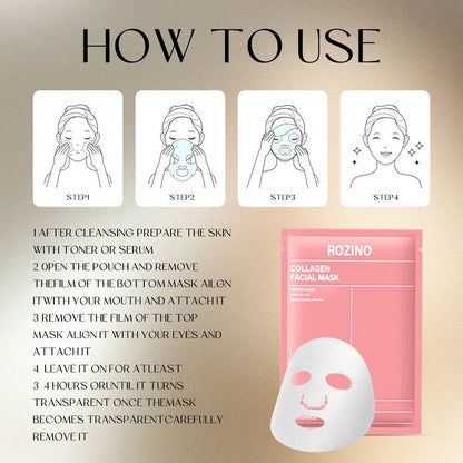 Biological collagen facial mask - moisturizing, pore shrinking, and tightening - enhance skin moisture, shrink pores, enhance elasticity, and glow youthful beauty facial mask
