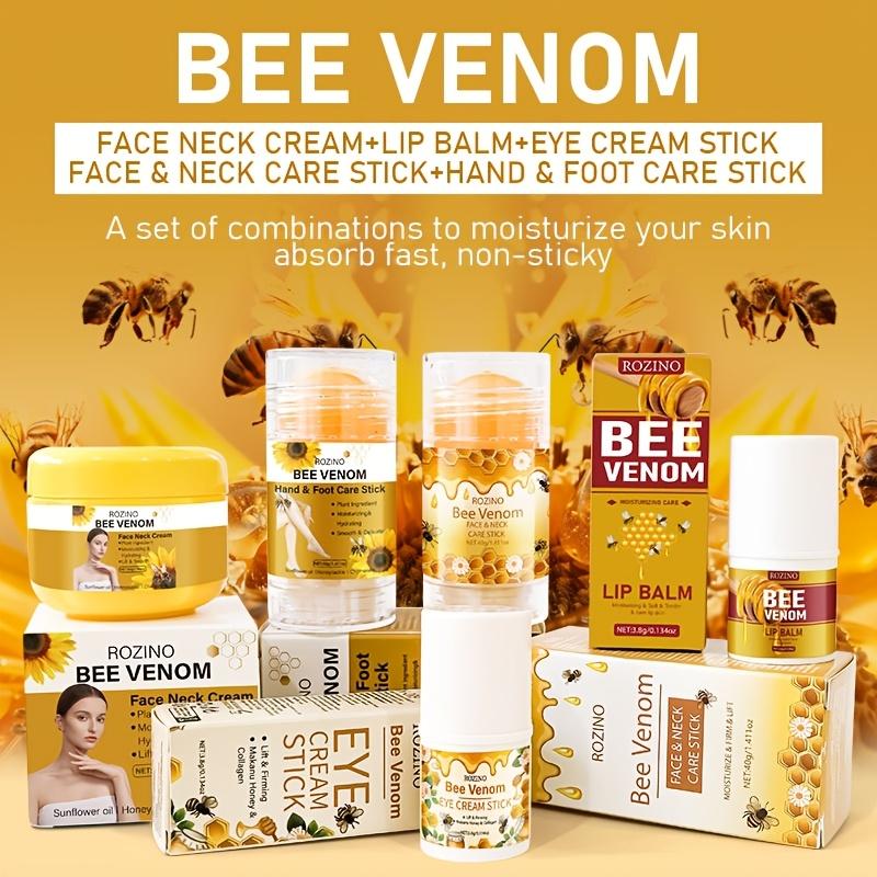 ROZINO 5-Piece Honey Skincare Set - Eye Cream, Lip Balm, Face & Body Moisturizers