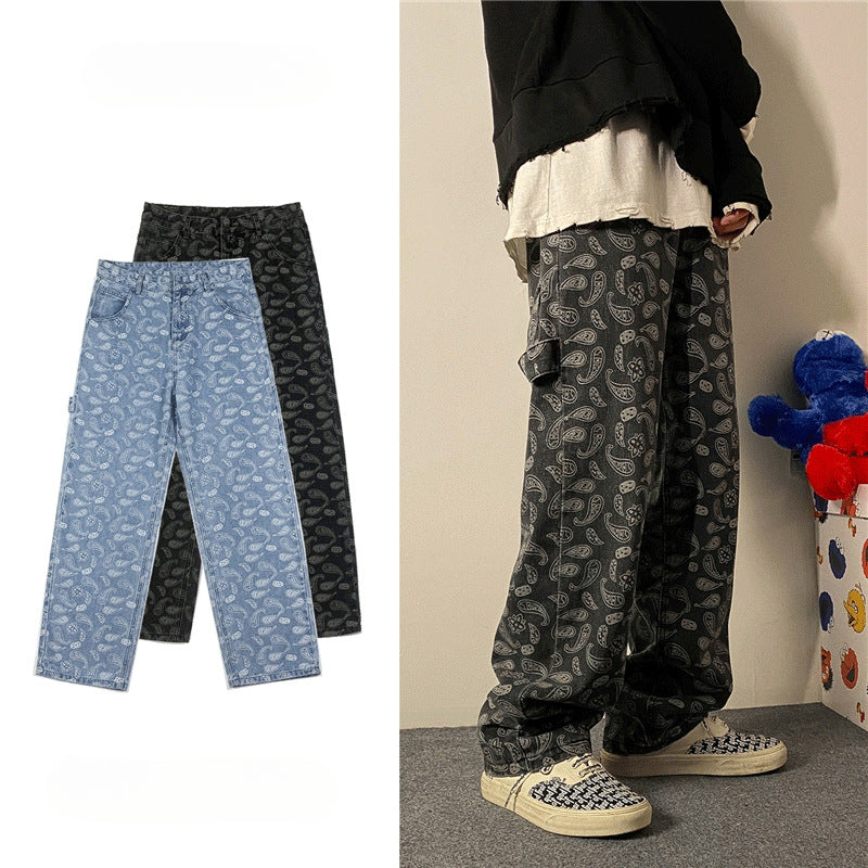 Men Jeans Straight Spring and Autumn Jeans Trousers
