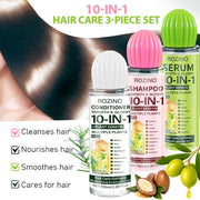 ROZINO 10-in-1 Hair Care Set - Shampoo, Conditioner & Serum (100ml) with Keratin & Jojoba Oil