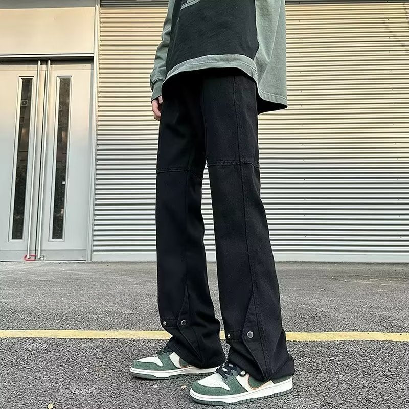 Men Jeans Summer Retro Baggy Straight Trousers
