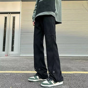Men Jeans Summer Retro Baggy Straight Trousers
