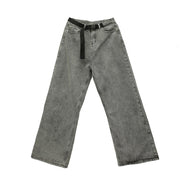 Men Jeans Loose Straight Wide-Leg Pants Spring and Autumn Hip Hop Retro Washed Trousers