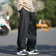 Men Jeans Oversize Pants Dark Blue Jeans Men Retro Straight-Leg Pants