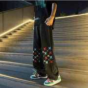 Men Jeans XINGX Embroidered Jeans Men's Loose Straight Oversize Casual Trousers