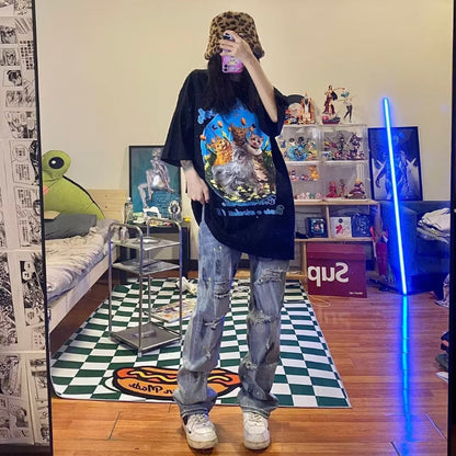 Men Jeans Washed Make Old Ripped Jeans