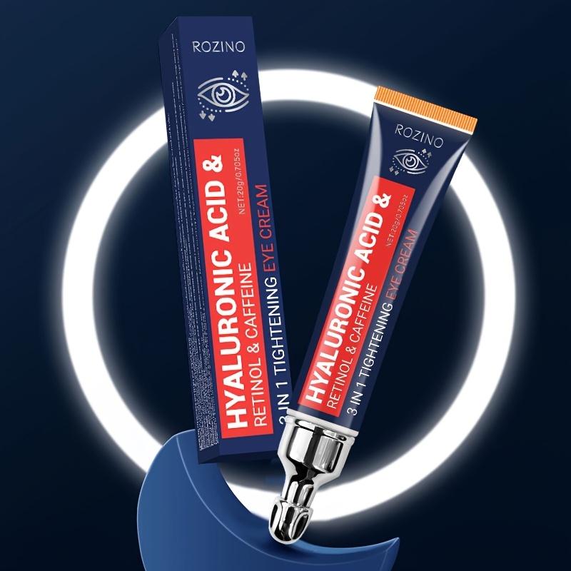 ROZINO 6% Caffeine Eye Cream with 1% Retinol & Hyaluronic Acid for Dark Circles & Wrinkles, 0.71 fl oz