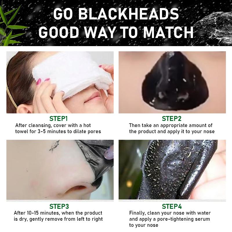 ROZINO Bamboo Charcoal Peel-Off Facial Mask - Blackhead Remover & Pore Cleanser, 60g