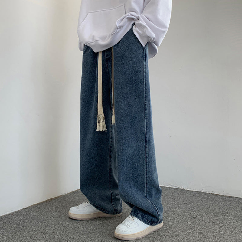 Men Jeans Baggy Straight Trousers Casual Trousers