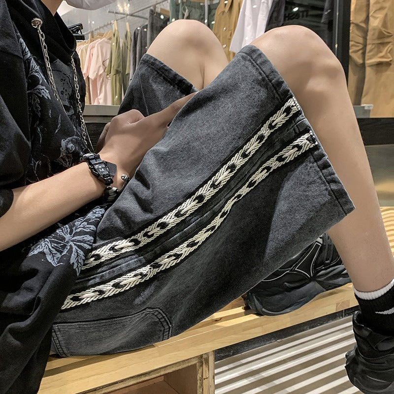 Men Jeans Denim Shorts Men's Summer Vintage Shorts
