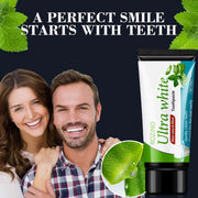 ROZINO Aloe Vera Ultra White Toothpaste - Sensitive Relief & Whitening, Fluoride-Free, Peppermint, 60g