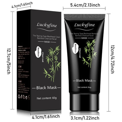 [Two Pack]ROZINO Bamboo Charcoal Facial Mask 60g - Blackhead Clean Pore Cleansing Purifying Exfoliating Super Moisture Peel Skincare for Radiance Hydration - Outdoorfun Gentle