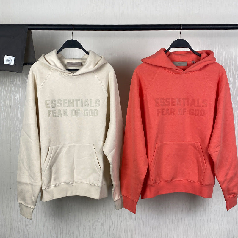 Fog Essentials Hoodie Unisex Flocking Logo Loose Hooded Sweater