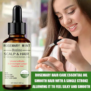 ROZINO Organic Rosemary Hair Mask & Mint Oil Set - Deep Conditioning Treatment for Dry, Damaged Hair with Biotin
