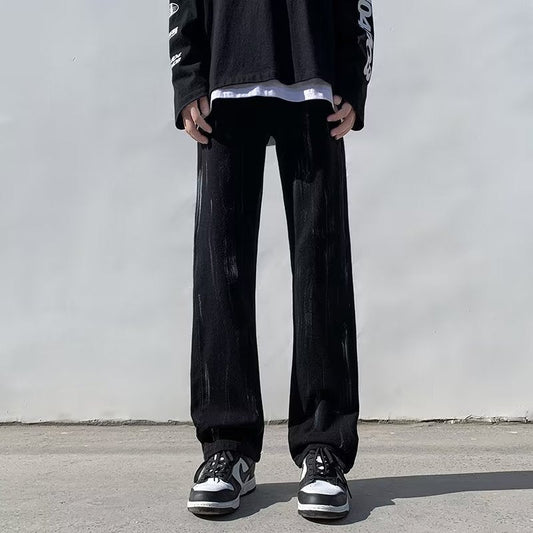 Men Jeans Spring Slim-Fitting Straight-Leg Pants Pants